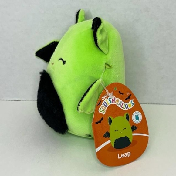 🎃 LEAP 🦇 FTM Lime Green & Black Bat Halloween 2024 Original Squishmallow NWT - Picture 2 of 8